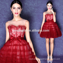 Sweetheart Mini falda corta Sexy Red Puffy Prom Dresses